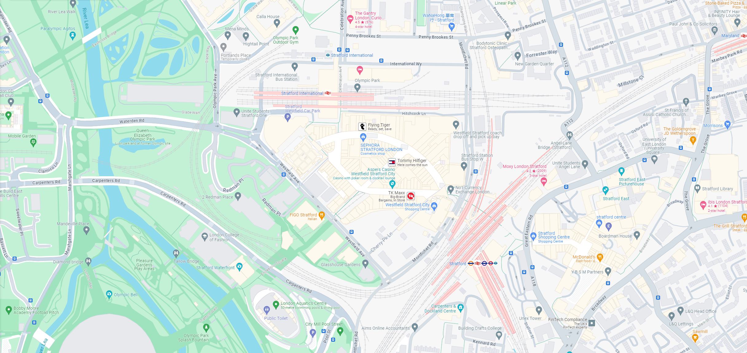 Map of Westfield White City